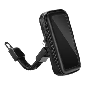   Vízálló motorkerékpár tartó mobiltelefonhoz cipzárral (5,5" - 6,3") fekete