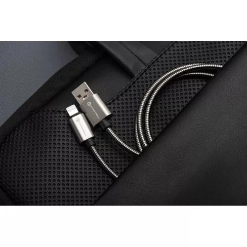 FORCELL F-ENERGY Metal C236 kábel USB A Lightning 2,4A 12W 1 m ezüst-5903396274497 6 kép
