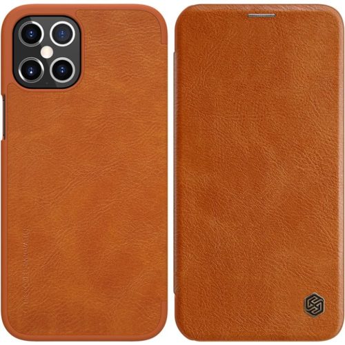 iPhone 12 Pro MAX Nillkin Qin bőr fliptok barna-6902048201675 1 kép
