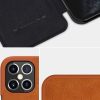 iPhone 12 Pro MAX Nillkin Qin bőr fliptok barna-6902048201675 3 kép