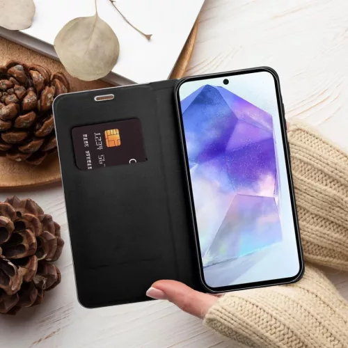LUNA Carbon fliptok Samsung Galaxy A7 (2018) fekete tok-5903396009525 7 kép
