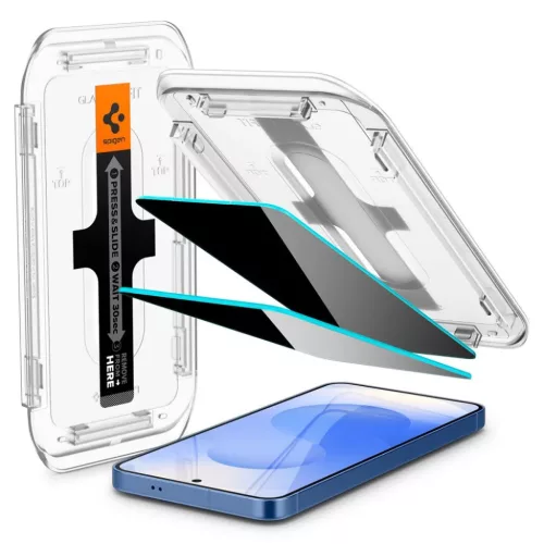 Spigen Glas.tr „Ez Fit” Hd 2-pack Galaxy S24 / S25 Privacy üvegf�-8800283301335 2 kép