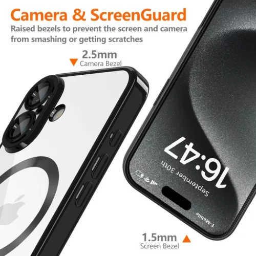 iPhone 16e Tech-protect Magflex Magsafe Shiny fekete tok-5906302360246 5 kép
