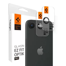   iPhone 16e/17e Spigen Optik Pro Glas.tr „ez Fit” kamera védő 2-csomag fekete kerettel, üvegfólia