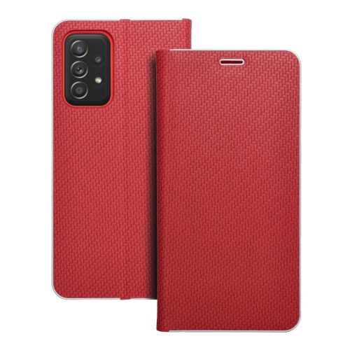 LUNA Carbon Fliptok Samsung Galaxy A52 5G / A52 LTE (4G) / A52s 5G piros