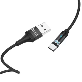 HOCO U76 Fresh USB - Type-C kábel 2A mágneses fejjel 1.2m fekete-6931474716729 2 kép