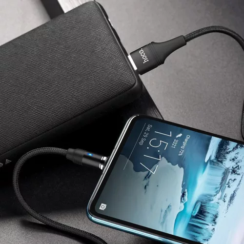 HOCO U76 Fresh USB - Type-C kábel 2A mágneses fejjel 1.2m fekete-6931474716729 5 kép