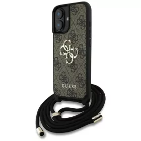    iPhone 16 Plus GUESS tok GUHCP16MP4GMGCRW (CBDY PU 4G nagy logó zsinórral) barna tok