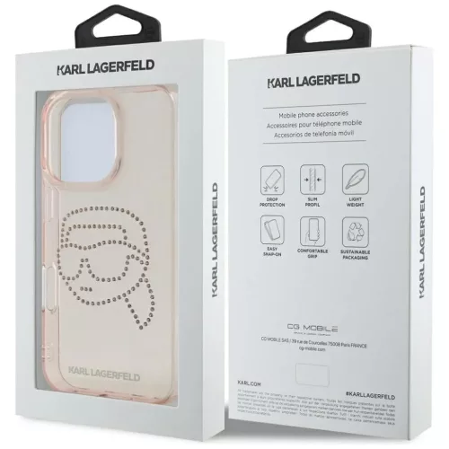  IPHONE 16 Pro rózsaszín KARL LAGERFELD tok KLHCP16LHKHDCELP (IML Rh-3666339352240 2 kép