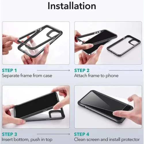  iPhone 12 Pro MAX fekete ESR Alliance tok + üvegfólia-4894240122358 2 kép