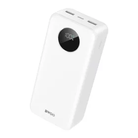 BWOO 22,5W 30000 mAh power bank LCD kijelzővel, fehér