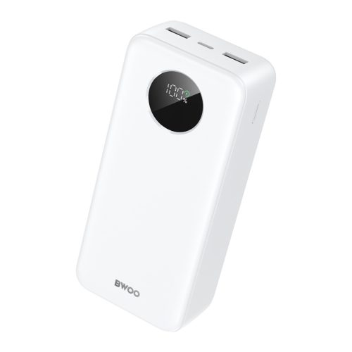 BWOO 22,5W 30000 mAh power bank LCD kijelzővel, fehér-6933654814966 5 kép