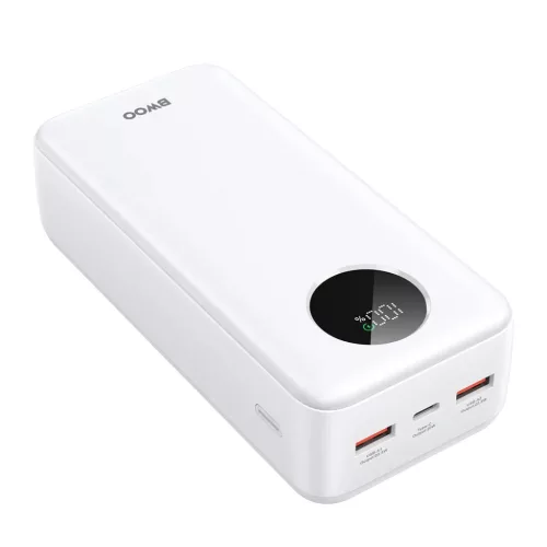 BWOO 22,5W 30000 mAh power bank LCD kijelzővel, fehér-6933654814966 3 kép