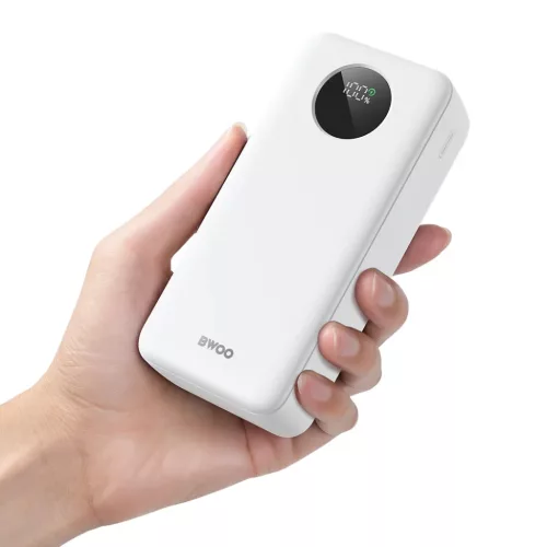 BWOO 22,5W 30000 mAh power bank LCD kijelzővel, fehér-6933654814966 4 kép
