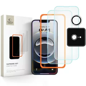   iPhone 16e/17e üvegfólia Tech-Protect Supreme Készlet 3db-os szett edzett átlátszó