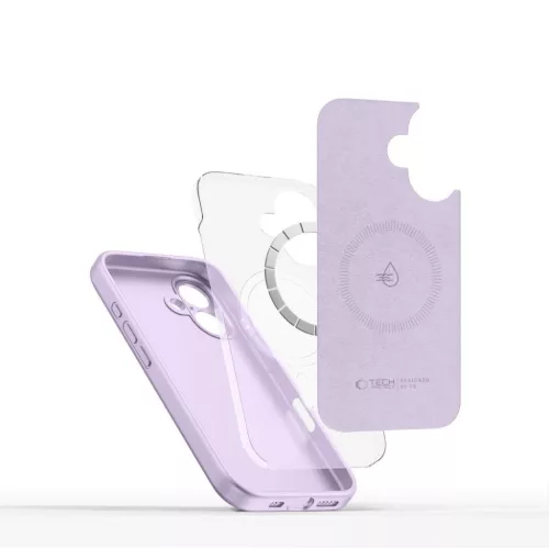 Tech-protect Liquid Silicone Magsafe iPhone 16e Mályva tok-5906302360819 3 kép