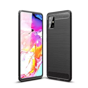 Tech-Protect Szénszál mintájú TPU tok Samsung M51 fekete-795787714072 1 kép