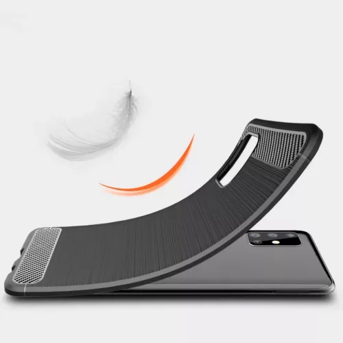 Tech-Protect Szénszál mintájú TPU tok Samsung M51 fekete-795787714072 2 kép