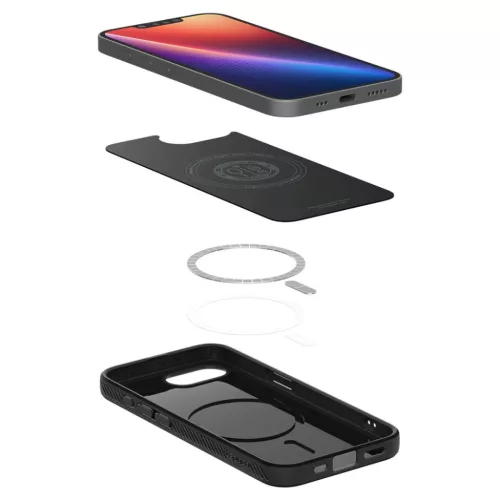  iPhone 16e /17e Spigen Liquid Air Mag Magsafe Matt Fekete tok-8809971239813 9 kép