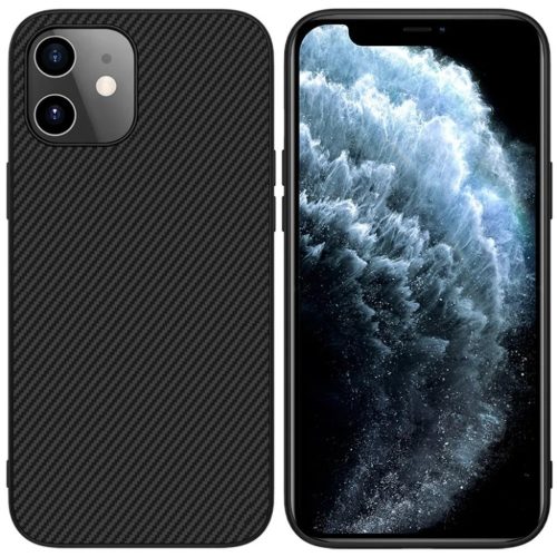 iPhone 12 mini Nillkin Synthetic Fiber tok fekete-6902048203280 1 kép