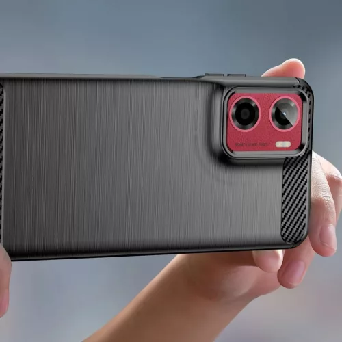 Tech-protect TpuCarbon Motorola Moto G05 / E15 Fekete tok-5906302361267 4 kép