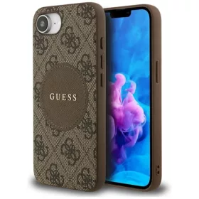    iPhone 16e/17e MagSafe-kompatibilis barna GUESS tok (PU 4G Kör Classic Logo) GUHMPSE4P4PGRSGW tok