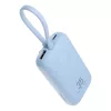 VEGER powerbank 10000 mAh beépített kábelekkel Type C / Lightning PD QC3.0 35W K1 (W1188) égkék