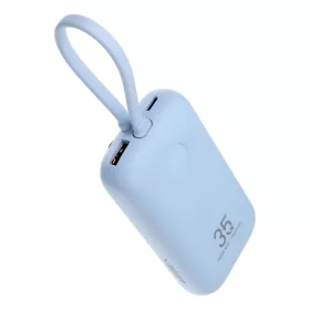   VEGER powerbank 10000 mAh beépített kábelekkel Type C / Lightning PD QC3.0 35W K1 (W1188) égkék