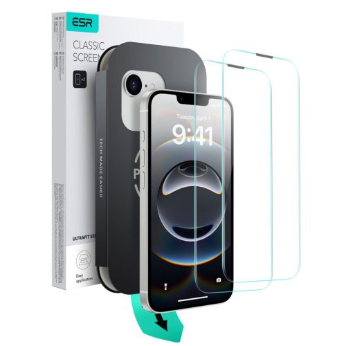 ESR UltraFit Edzett Üveg 2-pack iPhone 13 / 13 Pro / 14 / 16e Átlát-4894240266144 1 kép