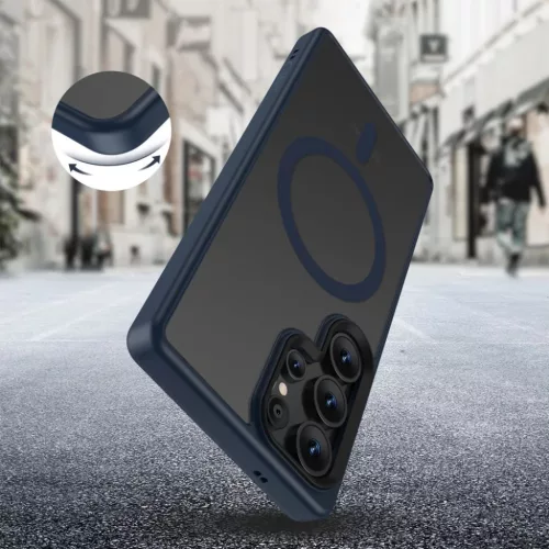 Tech-protect Magmat Magsafe Galaxy S25 Ultra Matte Sötétkék tok-5906302362547 4 kép