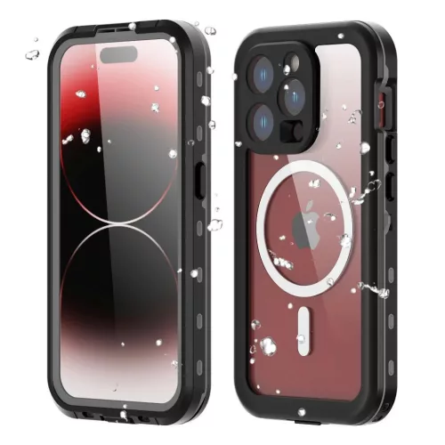 iPhone 15 Pro fekete SHELLBOX DOT vízálló tok MagSafe kompatibilit�-5903396381973 3 kép