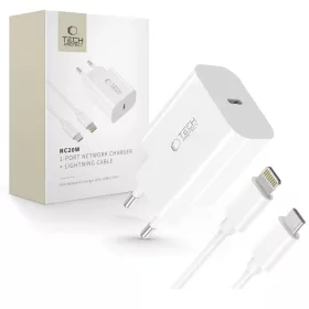 Tech-protect Nc20w 1-port Hálózati töltő Pd20w + Lightning Kábel -5906302362899 1 kép