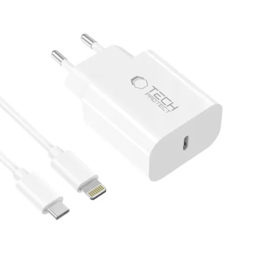 Tech-protect Nc20w 1-port Hálózati töltő Pd20w + Lightning Kábel -5906302362899 3 kép