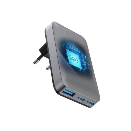 FORCELL F-ENERGY GaN VT-47 Ultra Slim utazó töltő 2 x Type C + USB -5903396336812 3 kép