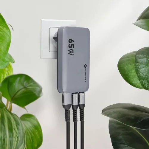 FORCELL F-ENERGY GaN VT-47 Ultra Slim utazó töltő 2 x Type C + USB -5903396336812 4 kép