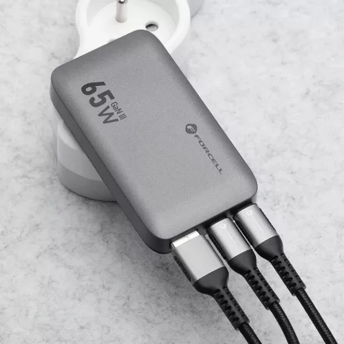 FORCELL F-ENERGY GaN VT-47 Ultra Slim utazó töltő 2 x Type C + USB -5903396336812 10 kép