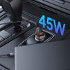 Tech-protect Cc01 2-port autós töltő Pd45w/qc3.0 Fekete-5906302361298 4 kép