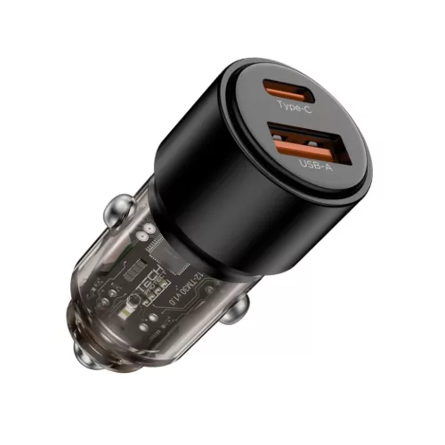 Tech-protect Cc03 2-portos autós töltő Pd95w/qc3.0 Fekete-5906302361670 2 kép
