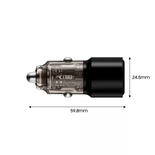 Tech-protect Cc03 2-portos autós töltő Pd95w/qc3.0 Fekete-5906302361670 3 kép