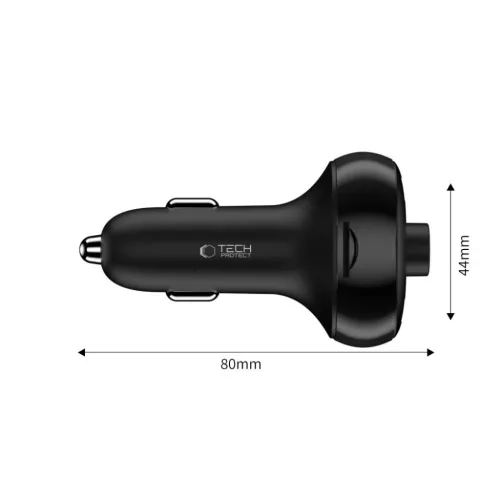 Tech-protect Cc06 3-portos autós töltő Pd72w + FM Bluetooth Transmi-5906302361786 3 kép