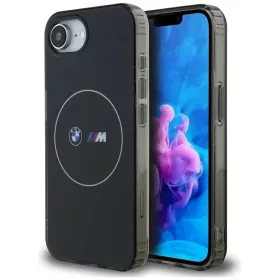    iPhone 16e (SE 4 2025) /17e fekete BMW tok MagSafe kompatibilis BMHMPSE424HBMKH (IML Fém Fehér Kör)