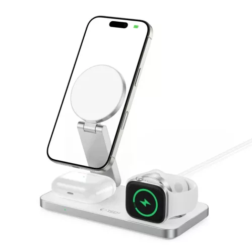 Tech-protect Qi15w-a47 3in1 Mágneses Magsafe Vezeték Nélküli Tölt-5906302362530 2 kép