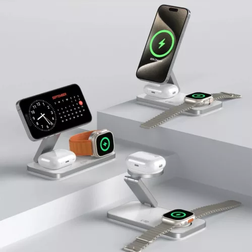 Tech-protect Qi15w-a47 3in1 Mágneses Magsafe Vezeték Nélküli Tölt-5906302362530 8 kép