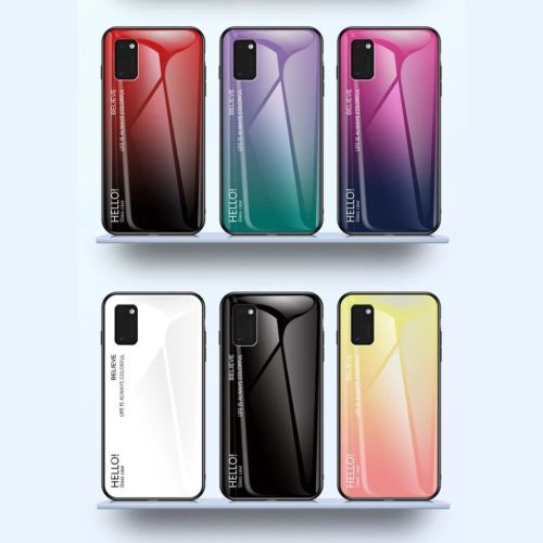 Gradient 9H üveghátlapú tok szilikon kerettel Samsung A41 fekete/k�-9111201901957 6 kép