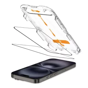 Tech-protect Quick Set+ 2-pack iPhone 15 / 16 Fekete üvegfólia-5906302363179 2 kép