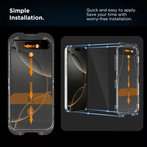 Tech-protect Quick Set+ 2-pack iPhone 15 / 16 Fekete üvegfólia-5906302363179 3 kép