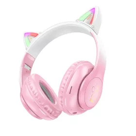   HOCO vezeték nélküli Bluetooth fejhallgató W42 Macskafül cseresznyevirág