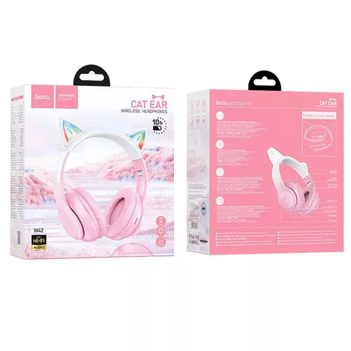HOCO vezeték nélküli Bluetooth fejhallgató W42 Macskafül csereszn-6931474795847 3 kép