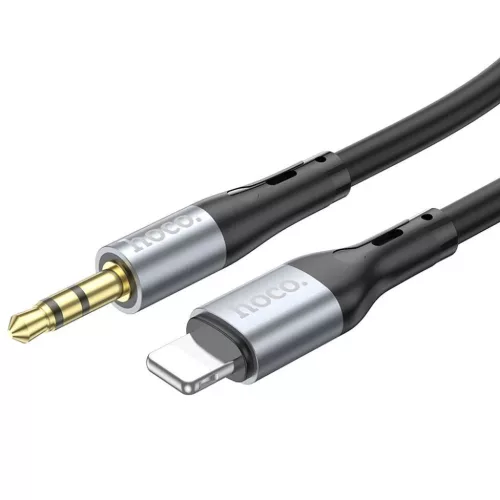 HOCO kábel AUX Jack 3,5 mm to Lightning UPA22 1 m fekete-6931474769473 2 kép