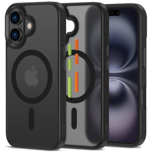 Tech-protect Magmat Xt 3-set Magsafe iPhone 16 Matt Fekete tok
